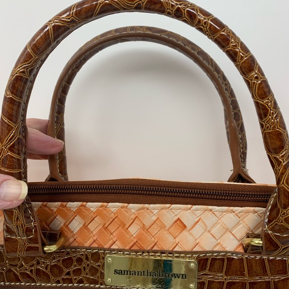 Samantha Brown Tan Orange Woven Wine Cooler Bag - Picture 10 of 13